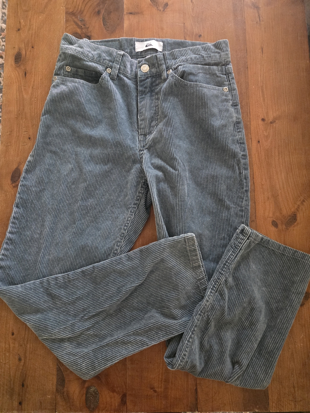 Quiksilver Women's Corduroy Straight-Leg Pants in Slate Blue